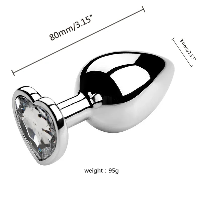 Metal Anal Plug for Women Men Couples Butt Plug Butt Toy Adult Game Masturbator Anal S/M/L Diamond Sex Toy for Adult Products