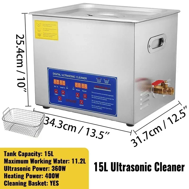 VEVOR Ultrasonic Cleaner Ultrasound Cleaner Portable Ultrasound cleaning Machine Multifunction 1.3L-30L Diswasher Home Appliance