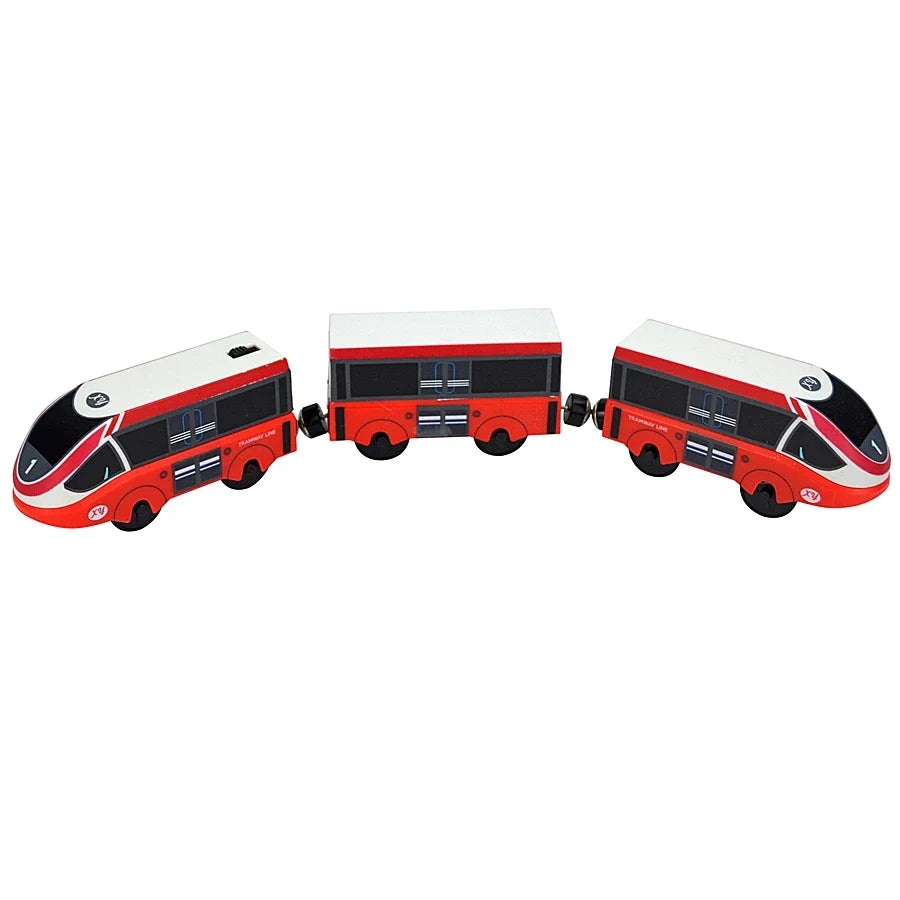 Locomotive Magnetic Car Electric Train Toys Fit All Brand Biro Wooden Diecast Slot Train Track Railway Educational Toys For Kids