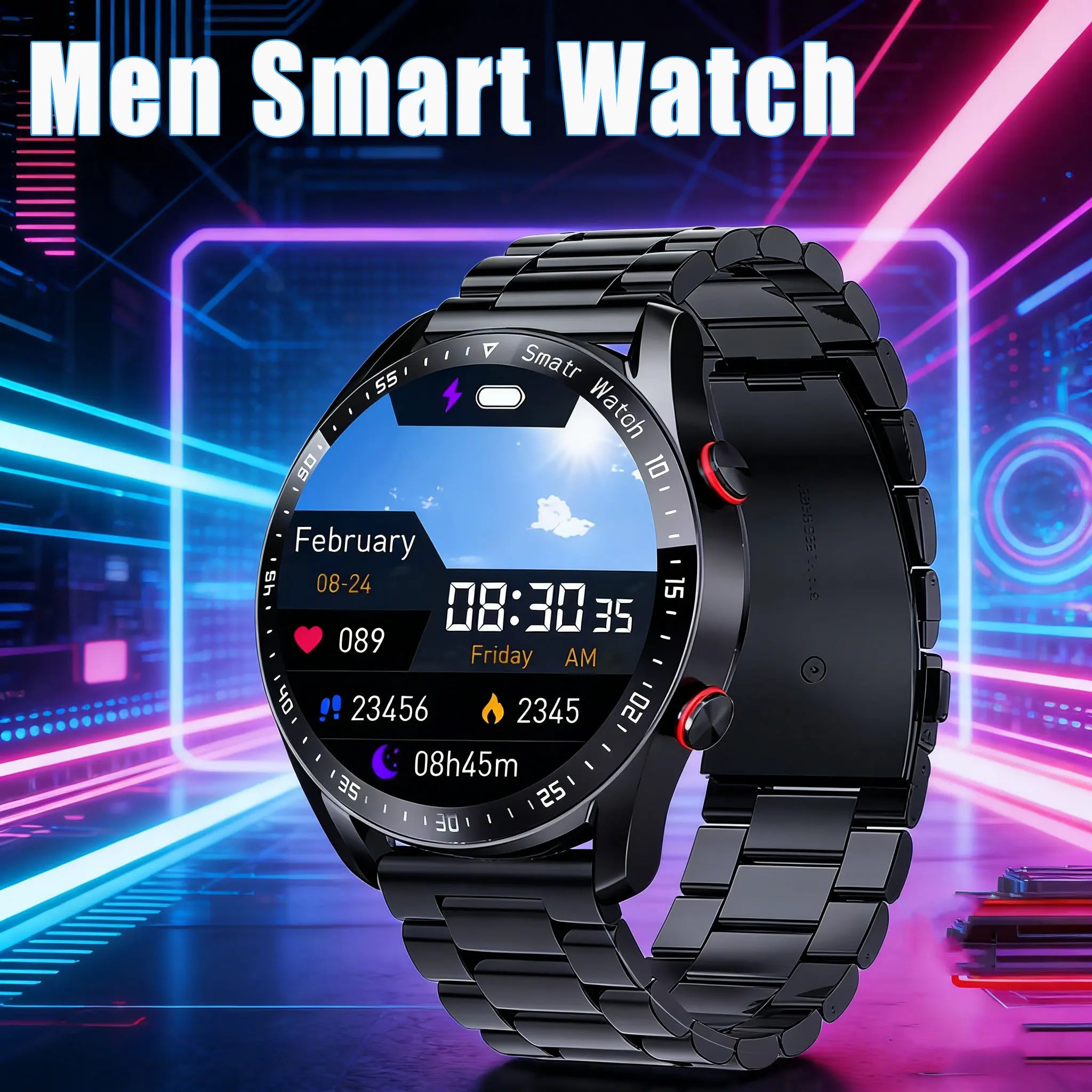 ECG+PPG Bluetooth Call Smart Watch Men Laser Health Blood Pressure Fitnes Sports Watches Man Sports Waterproof Smartwatch+Box Main image