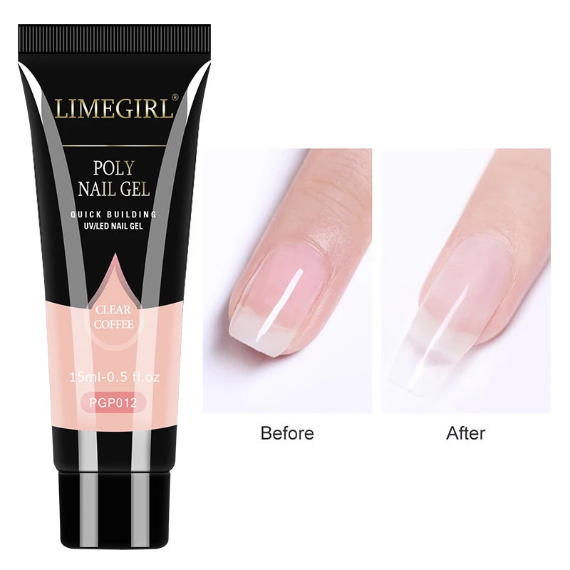 LIMEGIRL Nail Art Kit Poly Nail Gel Extending Soaking Gel Kit Nail Art Acrylic Gel Varnish Kit For Novices Semi Permanent Gel So