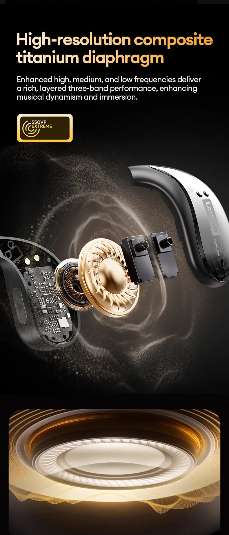 New Lenovo LE505 Wireless Bluetooth V6.0 Headphones ENC Noise Cancellation Low Latency Earbuds Long Battery Life Sport Earphones