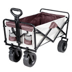 Large Weight Capacity Heavy Duty Wagon Cart Folding Wagon for Outdoor Garden Beach wagon Camping Equipment with Cup Holders