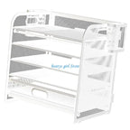 C7AB Multifunction File Letter Tray Organizers with Sliding Drawer and 2 Pen Holder, Space Saving Office Desk Organizers