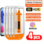 1-4PCS HD Unlock Dust Free Easy Install Screen Protector For Google Pixel 9 Pro XL 10 10A 9A 8 8A 7 7A 6A Pixel10 Tempered Glass