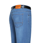 Man Pants Office Business Jeans Men Classic Blue Black Cotton Stretch Straight Denim Pants Male Brand Trousers
