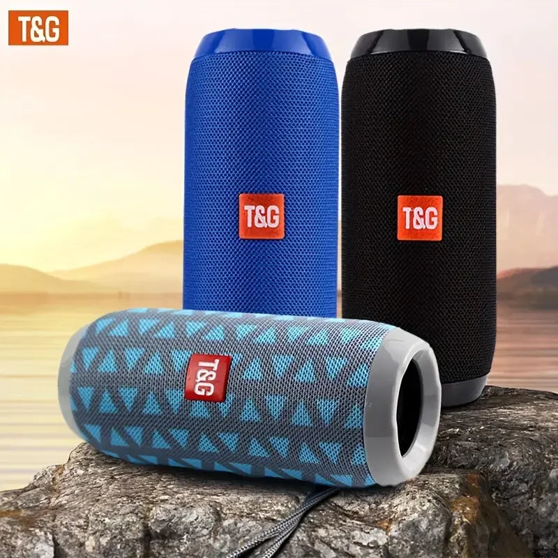 TG117 Portable Outdoor Wireless Bass Speaker With Charging Cable And Aux Cable - FM TF USB Plug-in Card Compatible