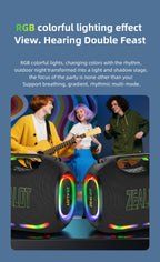 ZEALOT ZE21 250W Wireless Speaker, Outdoor Portable, 48000mAh Long Battery, With RGB Color Lights, Up To 18 Hours Of Play Time.