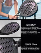 HEAD 2025 NEW Tennis Padel Rackets VIBE Series Carbon Fibre Eva Memory Flex Foam Core Padel Tennis Racquets Lightweight