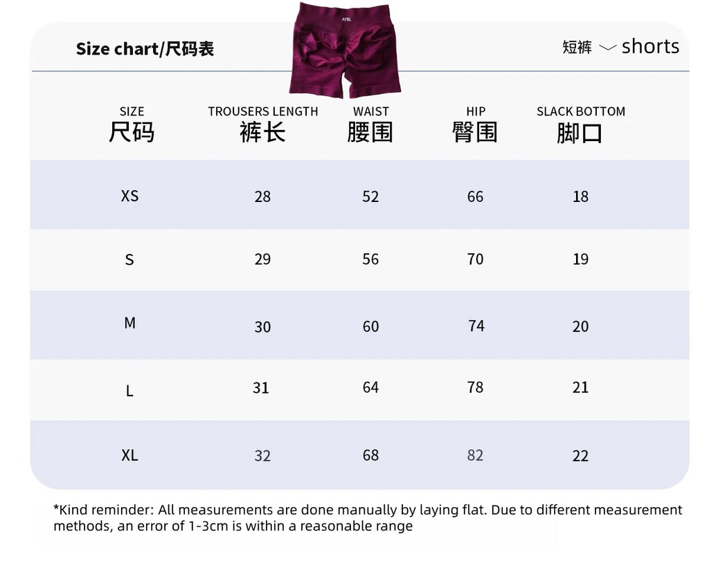 AYBL Fashion Shorts Low Waist Seamless Yoga Shorts Scrunch Bum Gym Shorts Women Workout Biker Stretch Fitness Shorts