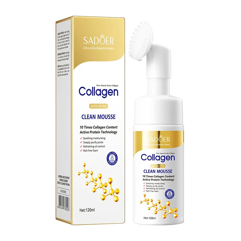SADOER Collagen Facial Cleanser Mousse Deep Cleansing Skincare Moisturizing Firming Face Wash Foam Cleanser Skin Care Products Main image
