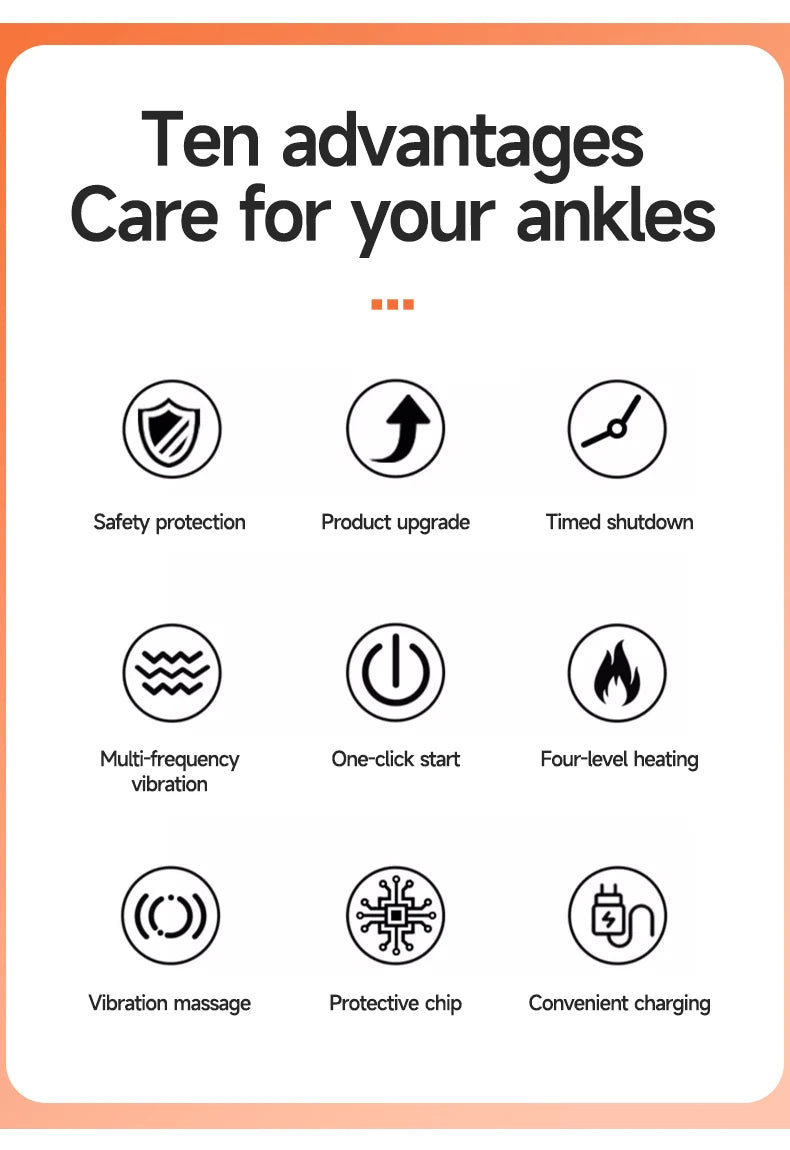 Electric Heat And Vibration Ankle Wrist Massager Hot Compress Therapy Ankle Massage Heated Wrap Support Brace Foot Protector