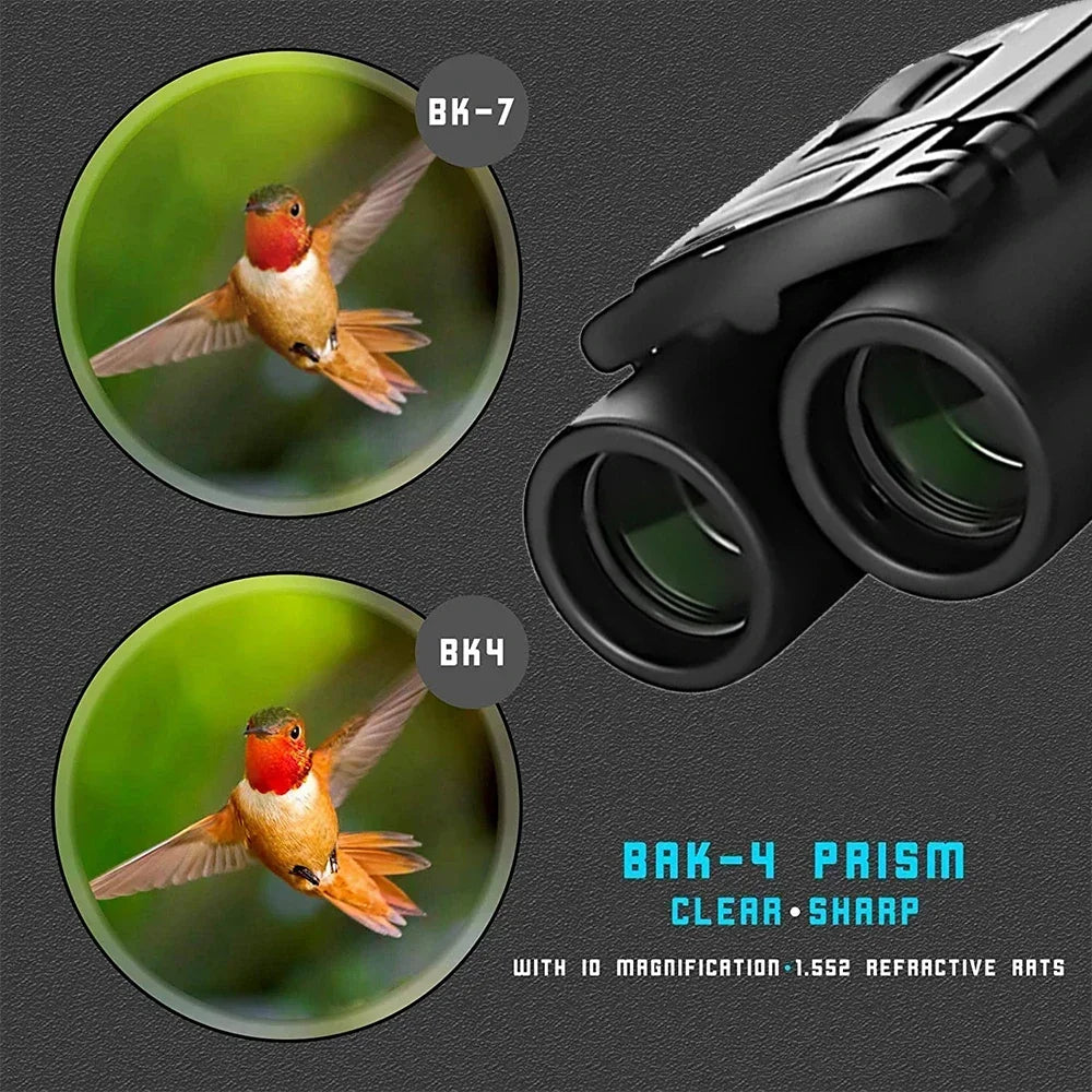 Powerful Long Range Binoculars Monocular Telescope Folding Portable BAK4 FMC Optics Jumelles for Outdoor Camping Hunting Concert