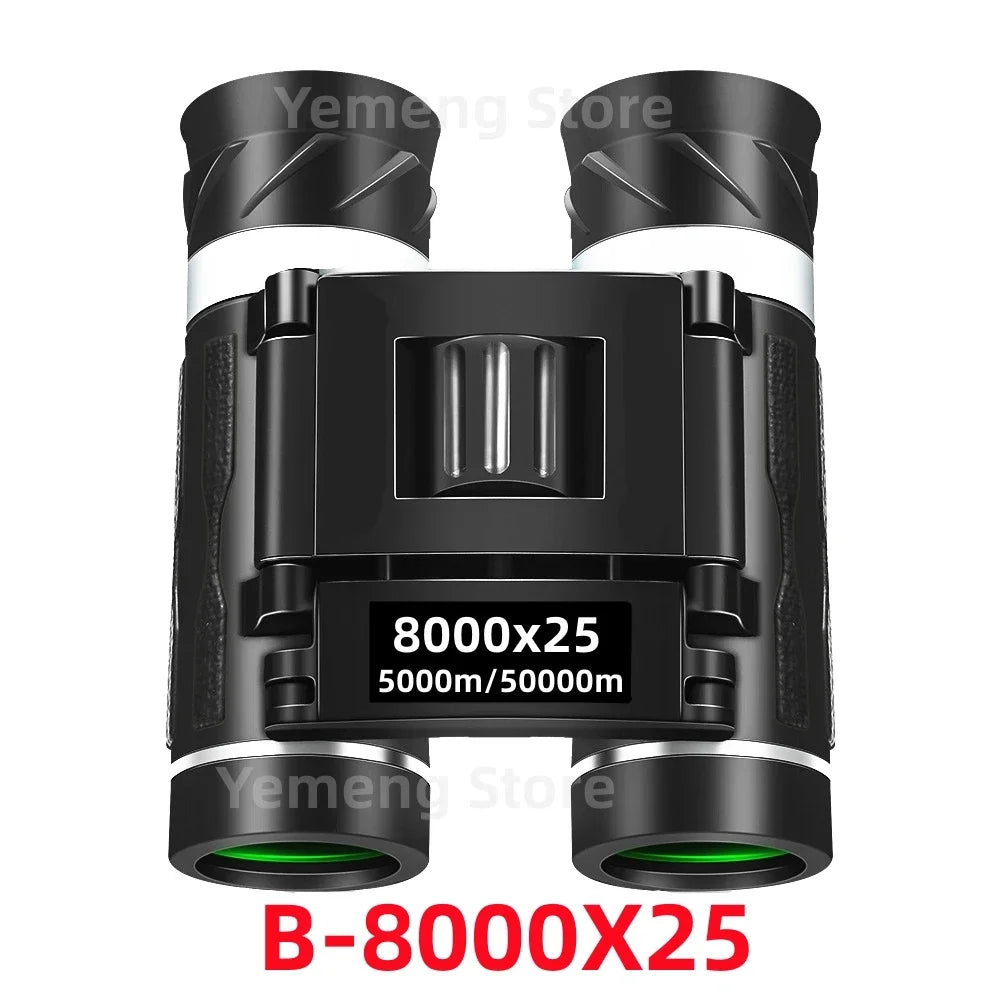 Powerful Long Range Binoculars Monocular Telescope Folding Portable BAK4 FMC Optics Jumelles for Outdoor Camping Hunting Concert