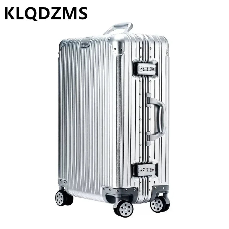 KLQDZMS German All Aluminum Magnesium Alloy Luggage 20 Inch Boarding Suitcase 28 Large Capacity Travel Business Leather Suitcase Secondary image