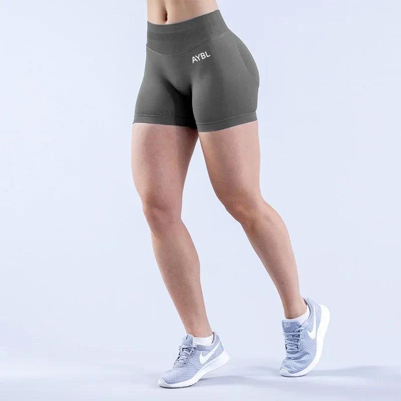 AYBL Fashion Shorts Low Waist Seamless Yoga Shorts Scrunch Bum Gym Shorts Women Workout Biker Stretch Fitness Shorts