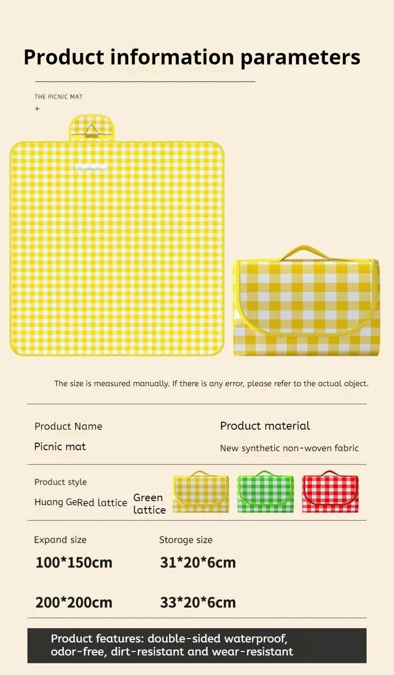 Thick Waterproof Picnic Mat Portable Foldable Ground Blanket for Camping Hiking Beach Grass Outdoor Activities Moisture Proof