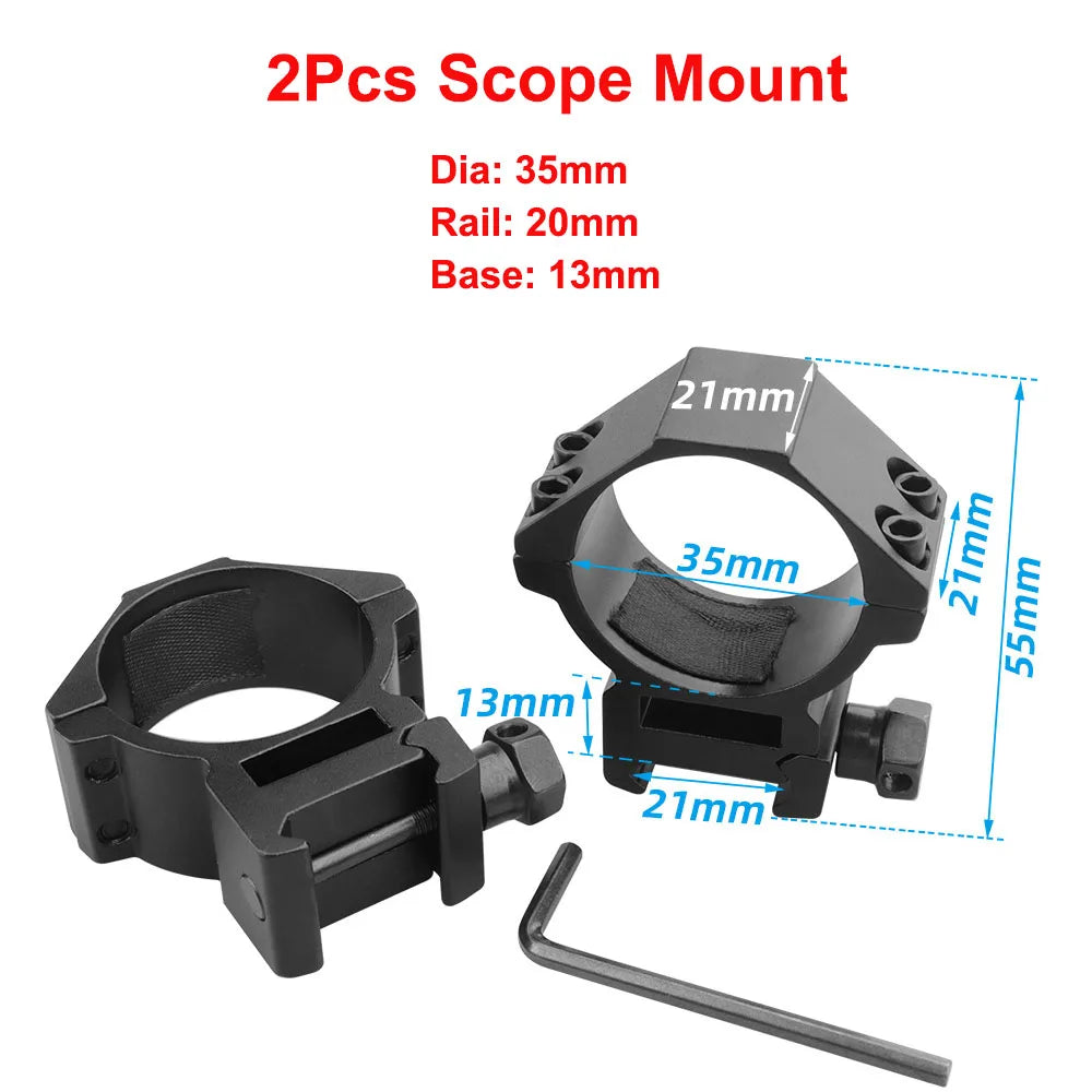 2PCS Hunting Rifle Scope Mount Ring for Dia 25.4mm 30mm 35m Tactical Scope Flashlight 11mm 20mm Picatinny Rail Mount Accessories
