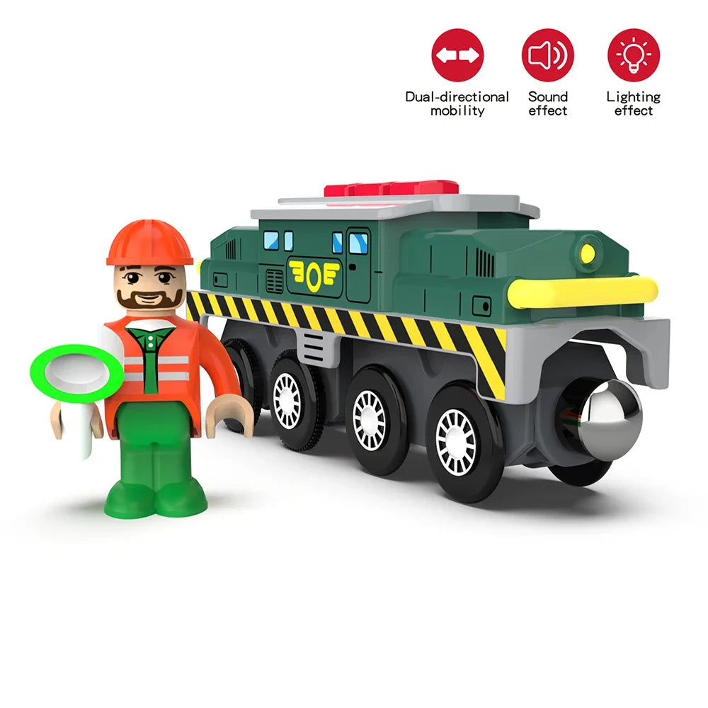 Wooden Train Toys Train Track Magnetic Set Electric Car Locomotive Diecast Slot Fit All Wood Brand Biro Railway Tracks For Kids