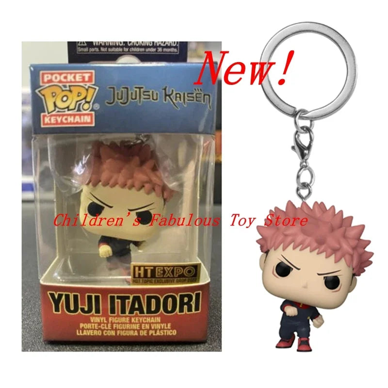Newest FUNKO Pocket Keychain Jujutsu Kaisen Megumi Yuji Itadori Nobara Kugisaki Satoru Action Figure Collection Toys for Gifts