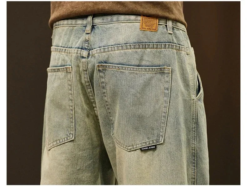 Men's 95% Cotton Jeans High Quality Loose Harem Pants Fashion Baggy Casual Outdoor Baggy Work Denim Pants Brand Men's Clothing