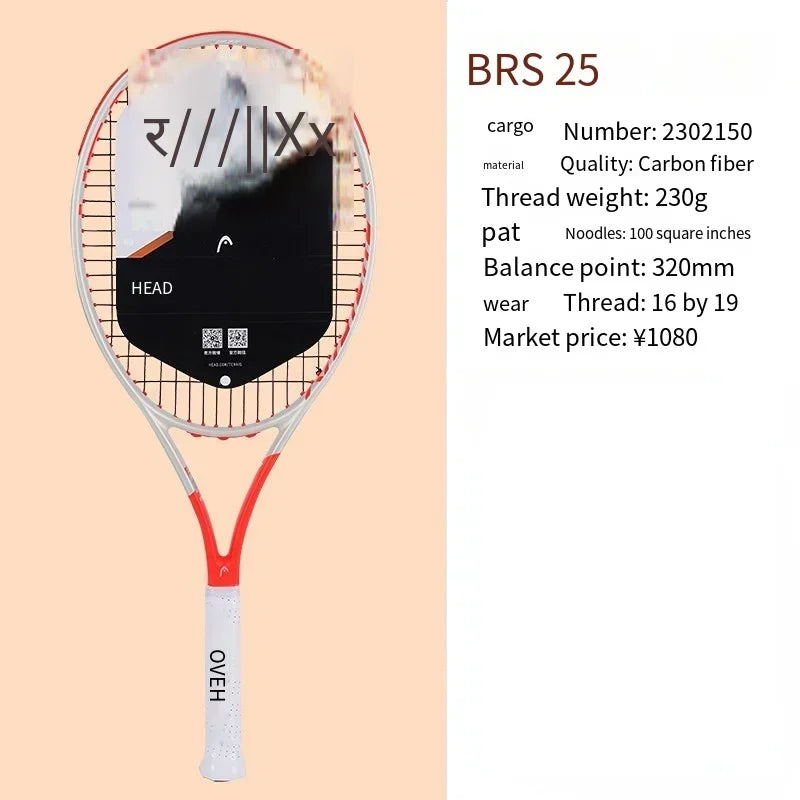 HEAD 2026 New Carbon Tennis Racket for Men Women Tenis Raquete Blue