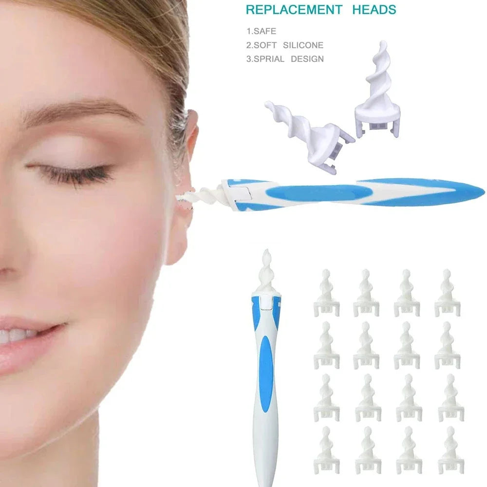 Ear Cleaner Ear Wax Remover Tool Soft Silicone 16 Replacement Tips Spiral Earwax Cleaner Ear Cleaning Health Care Tools Ear pick Main image