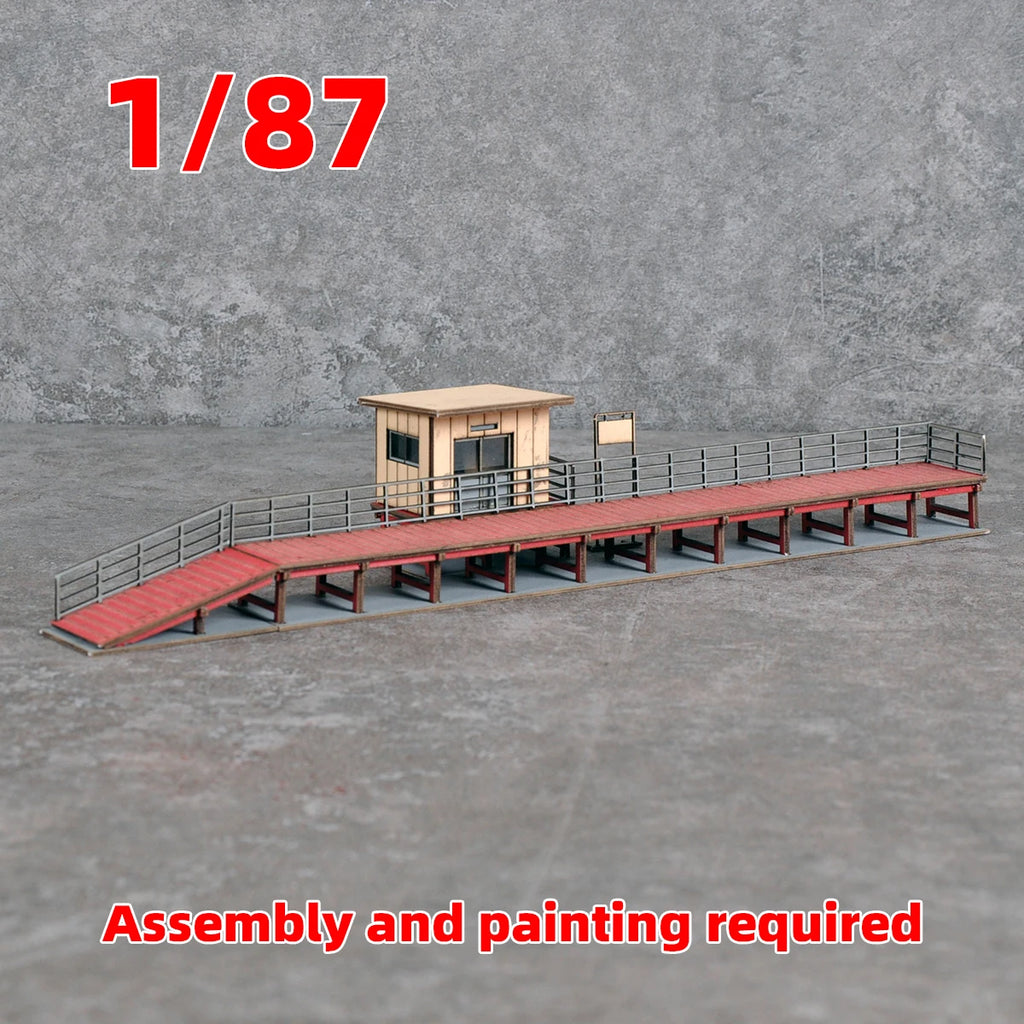 Assembly Architectural model train Railway model railway station platform miniature sand table diorama ho scale model kit 1/87