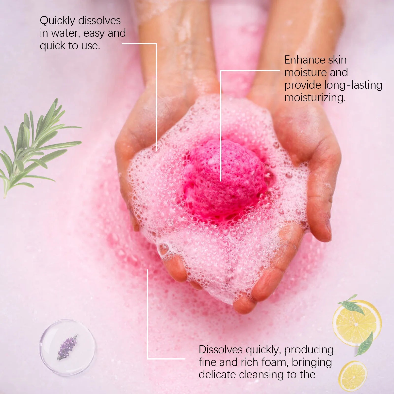 OceAura Bath Bubble Balls Soft Smooth Clean Body Care Moisturizing Skin Elasticity Enhanced Shower Products Gift Sets for Woman