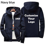 Customized Travel Team Zipper Jacket, Men's and Women's Hooded Unisex UV Resistant Waterproof Jacket, Outerwear, Spring, Summer,