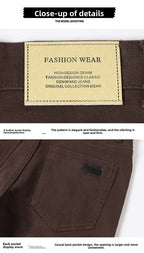 2026 98% Cotton Elastic Cotton Jeans Men's Spring Slim Straight Denim Pants Comfort Large Size Korean Business Casual Trousers