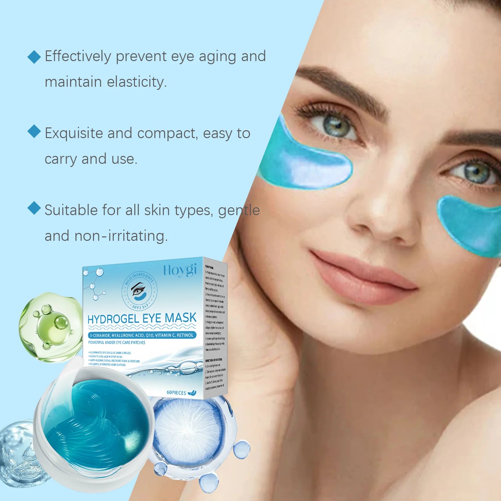 Retinol Eye Mask Patch - Gentle ingredients to care for the skin around the eyes, nourishing and moisturizing eye mask