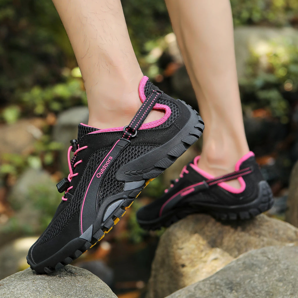 FANCYLEE Women's Hiking Shoes Breathable Mesh Trekking Sneakers Outdoor Lightweight Anti-Slip Mountain Climbing Shoes EU 36-42