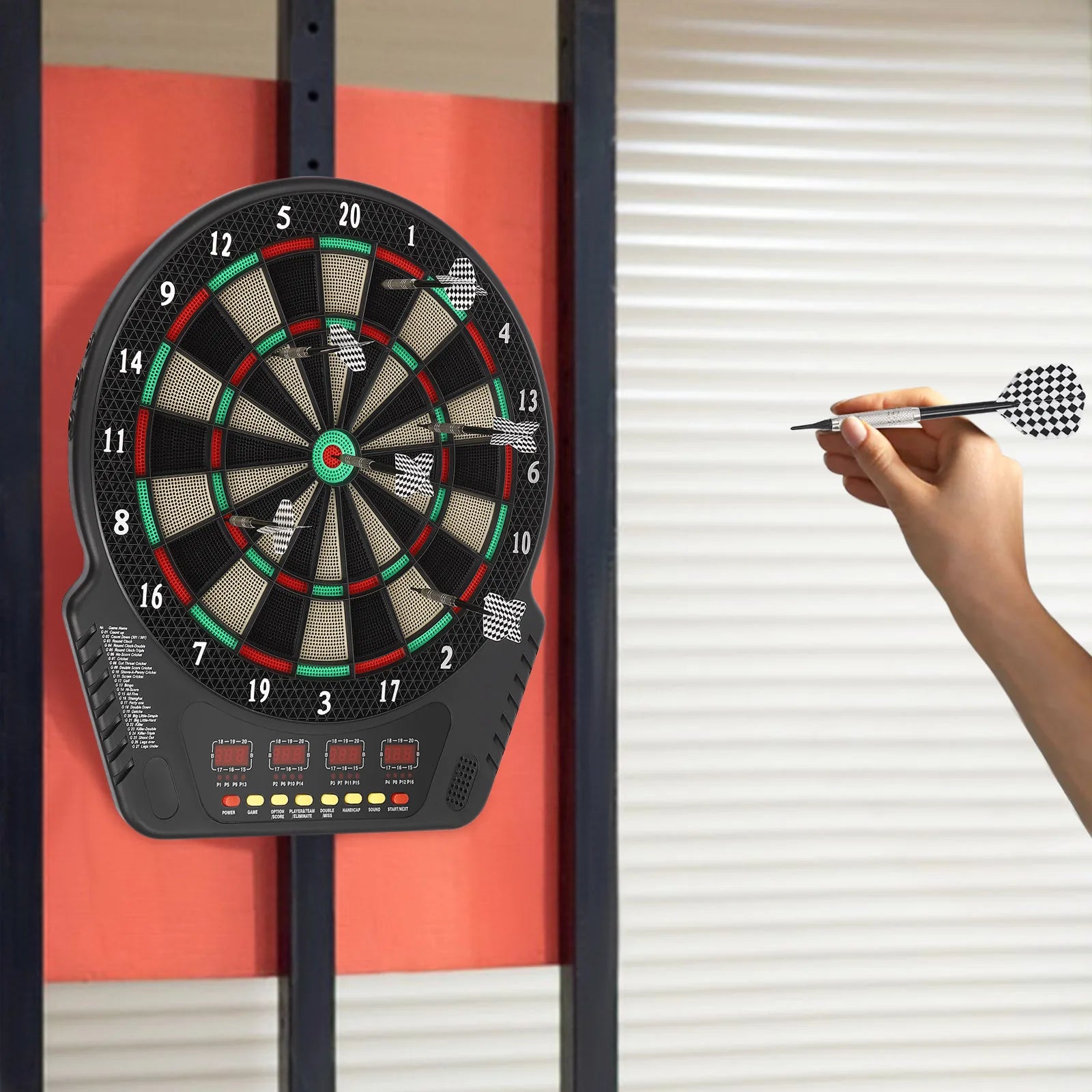 Electronic Dartboard with 6 Darts Dartboard Innovative Dart Machine with 27 game modes & 243 variants supports up to 16 players Main image