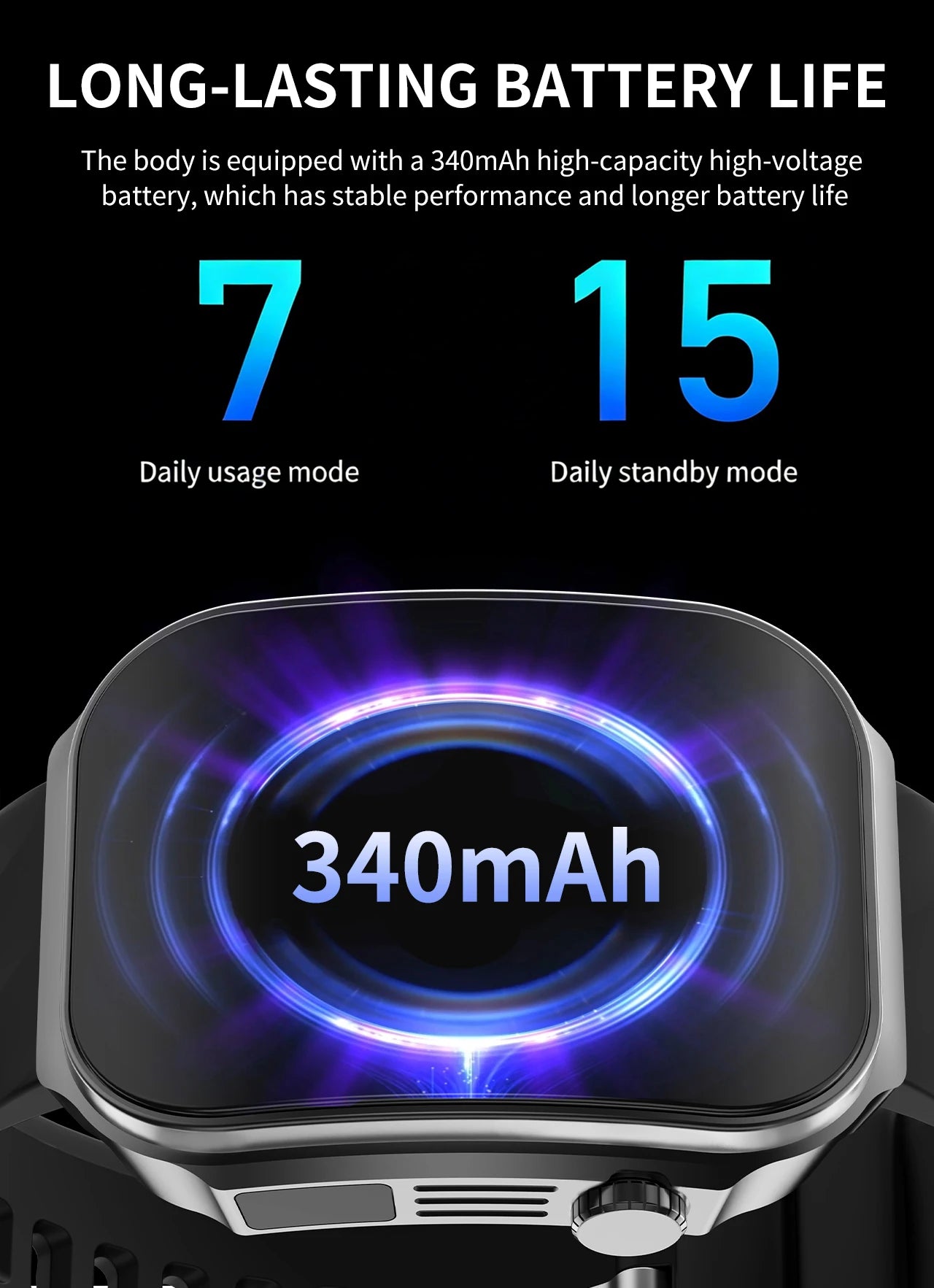 LIGE New 2.2-inch 3D Curved Screen Smart Watch With LED Light Thermometer Health Monitor Smartwatch BT Call Sports Fitness Watch