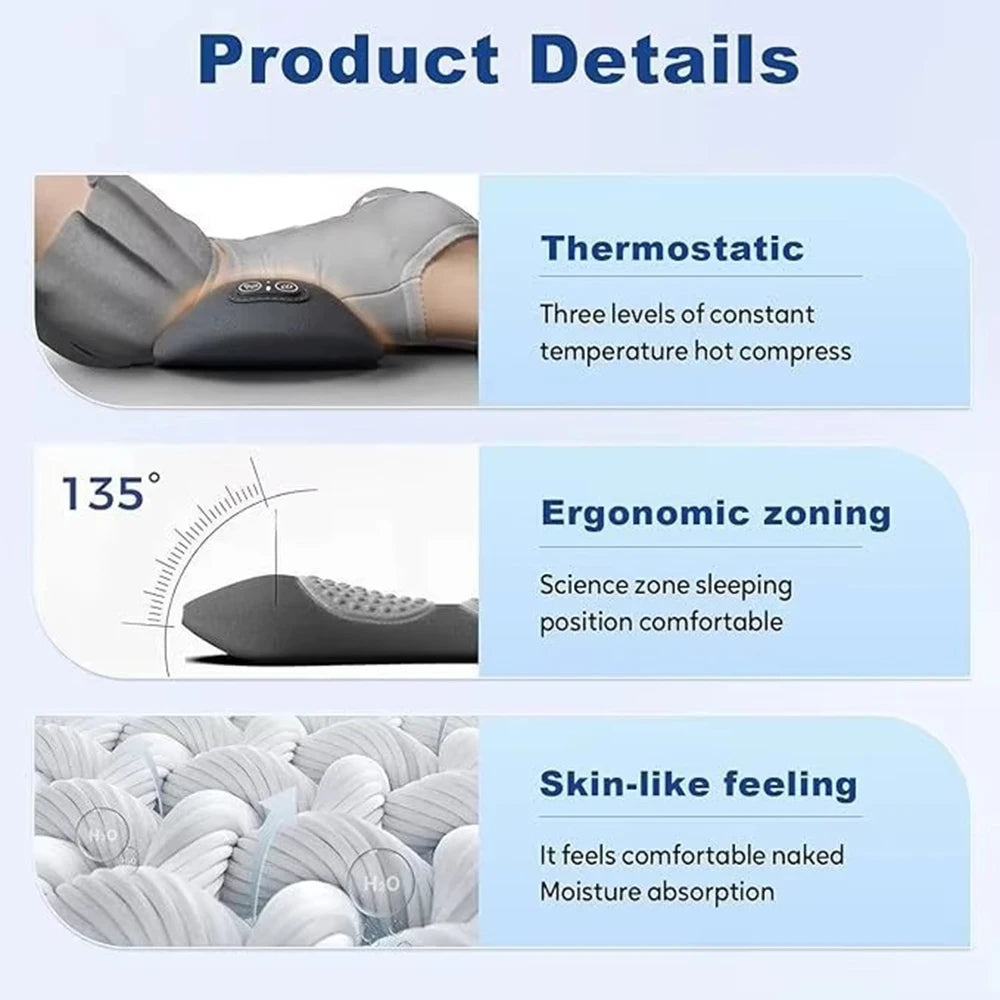 NEW 3-in-1 Back Massager with Relief Bed Sleeping Shiatsu Deep Tissue Portable Shoulder Lower Back Pain Relief Waist Massager