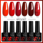 LILYCUTE 7ML 6PCS Neon Gel Nail Polish Set fluorescent Series Color Changing Semi Permanent Soak Off Manicure kit Nail Art Gel