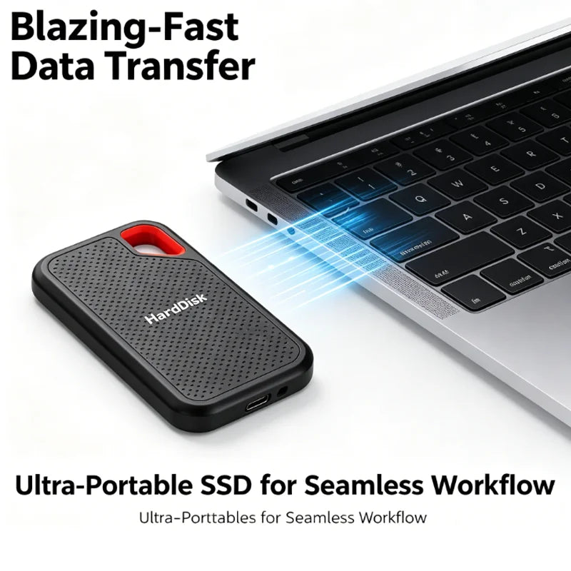 High-Speed Original SSD 2TB Portable USB3.1 Hard Drive 4TB Noiseless Disk for Freelancer Laptop Tablet Workbench