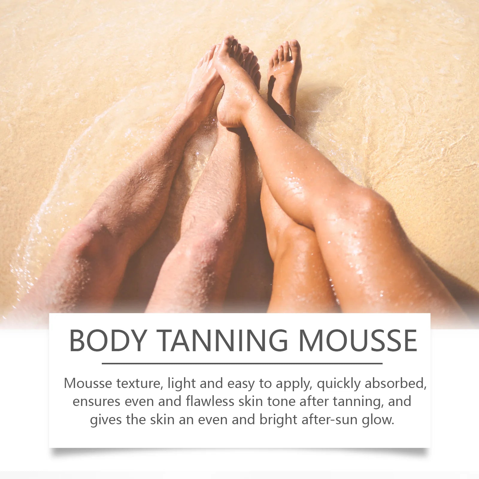 Ouhoe 100ml Sunless Self Tanning Mousse QuickDry Bronze Bronzer Natural Looking Tan for Face and Body Waterproof Outdoor Formula