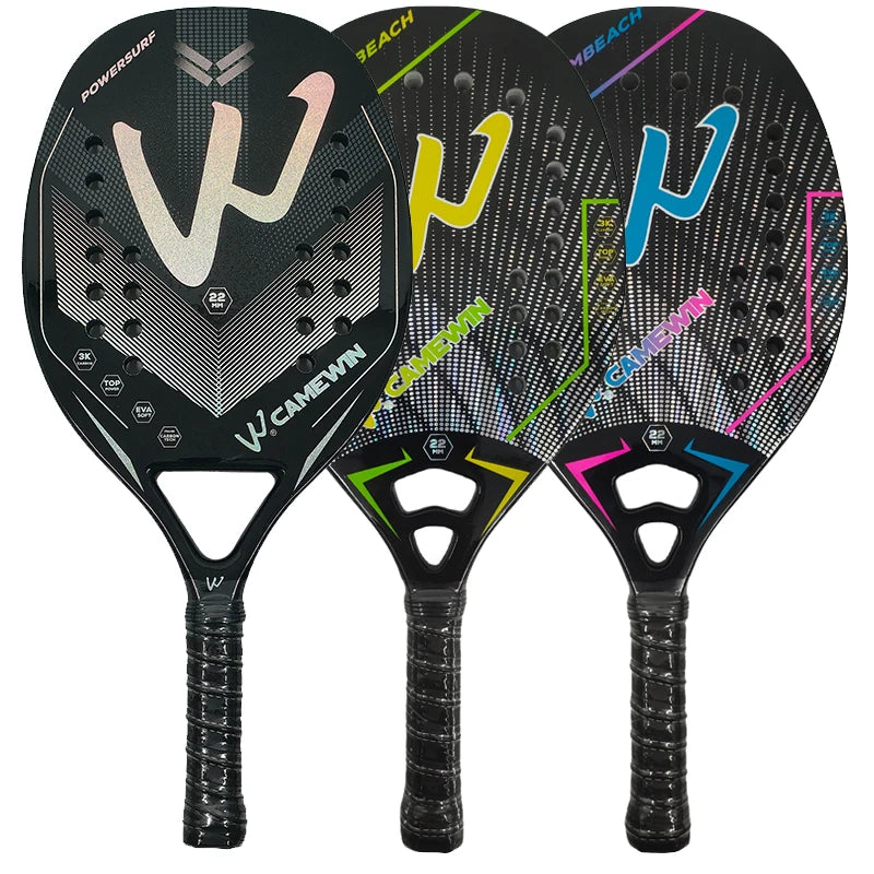 Camewin 3K Beach Tennis Racket Full Carbon Fiber Rough Surface Outdoor Sports Racket For Men Women Adult Tennis Racket The New