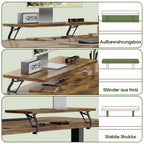 Devoko Height Adjustable desk Electric 120 × 60cm with Monitor Stand Ergonomic Seat Standing Desk (White)