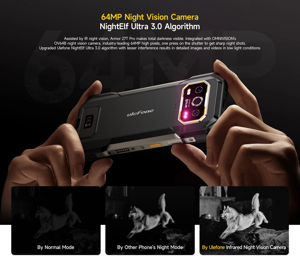 Ulefone Armor 27T Pro+ 5G Rugged Phone 10600mAh Android 15 Smartphone 50MP+64MP Night Camera 6.78" 120Hz 24GB+256GB NFC Mobile