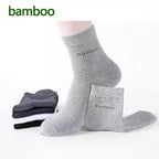 5Pairs/Men Bamboo Socks Comfortable Breathable Casual Business Men's Crew Socks High Quality Antibacterial Mid-calf SocksEU39-45