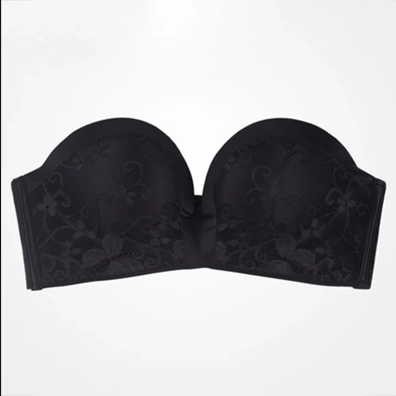 2024 New Sexy Lingerie Set for Women Strapless Push Up Bra Seamless Invisible Underwear Backless Wedding Dress LaceNo Show Panti