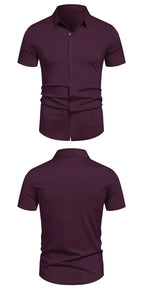 Men's Stretch Shirt Wrinkle Free Dress Shirts Regular Fit Short Sleeve Stretch Business Casual Button Down Shirts