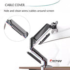 D-MOUNT D80 metal alumin 2-10KG 13"-32" monitor desktop stand mount gas spring arm full motion rotate clamp 0-60mm grommet