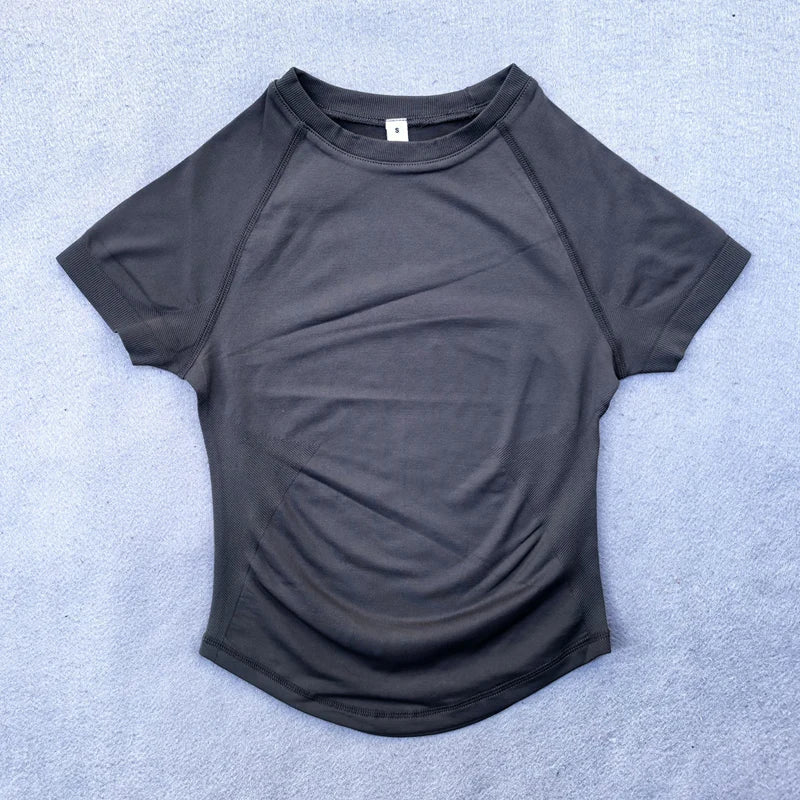 Seamless Yoga Top for Women Short Sleeve Gym Crop Top Light Weight Yoga Shirts Fitness Gym Shirts Stretchy Sports Shirts