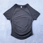 Seamless Yoga Top for Women Short Sleeve Gym Crop Top Light Weight Yoga Shirts Fitness Gym Shirts Stretchy Sports Shirts