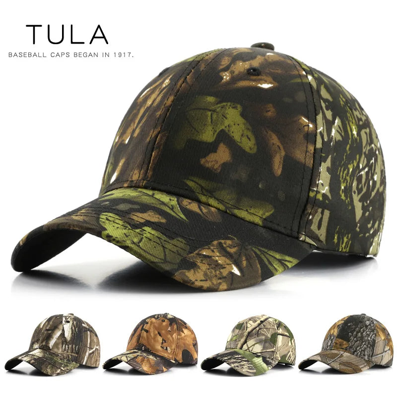 Baseball Cap Leaf Biomimetic Camouflage Hat Outdoor Wild Training Camouflage Mountain Climbing Hat Fishing Sunshade Cap Main image