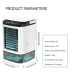 Compact Air Conditioning 3-Speed Personal Air Cooler 900ml Water Tank 7-Color Mood Light For Bedroom Desk Office